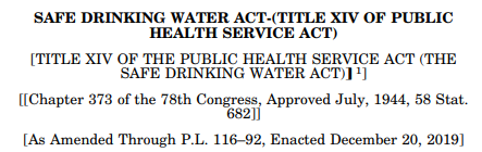 Safe Drinking Water Act Placard